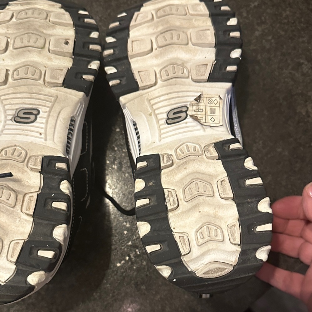 Skechers Women's Black and White Sneakers with Pink Insole - Picture 5 of 7